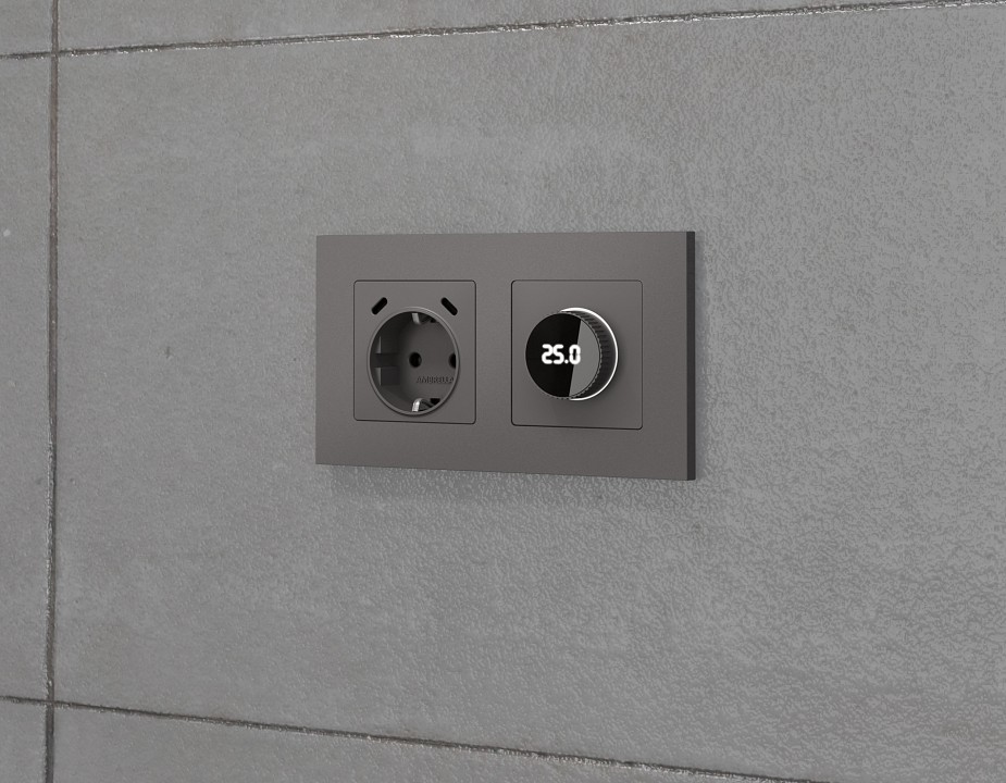Розетка с заземлением и 2хUSB type C, без рамки Ambrella Volt ALFA MA660510, фото 2