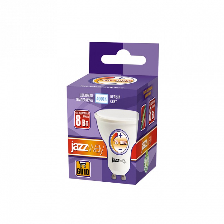 Лампа светодиодная Jazzway GU10 8Вт 4000K PLED- DIM GU10 8w 4000K, фото 2
