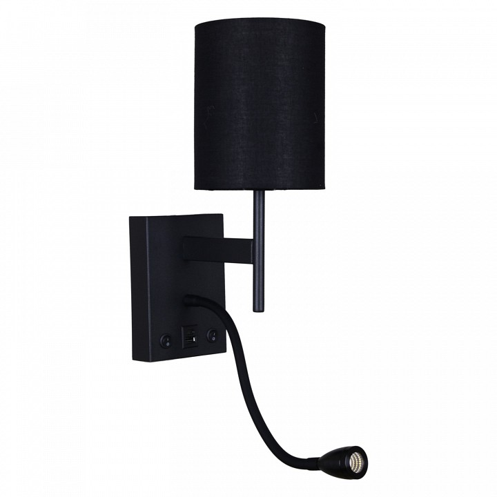 Бра с подсветкой Reluce 86210 86210-9.2-001KT LED3W+E14 BK, фото 2