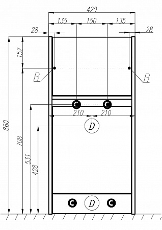 1A2360K0LH010 Набор: 1A236001LH010 Тумба-умывальник Лондри 40/ 1A72223KLH010 Раковина Лондри 105 правая, бел., фото 2