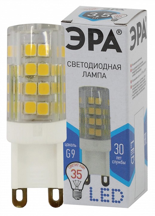 Лампа светодиодная Эра Стандарт G9 3.5Вт 4000K LED JCD-3,5W-CER-840-G9, фото 2