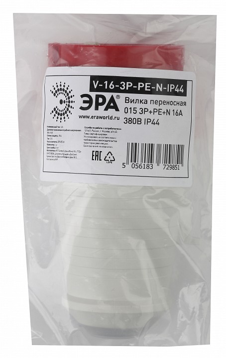 Вилка прямая 3P+PE+N Эра  V-16-3P-PE-N-IP44, фото 2