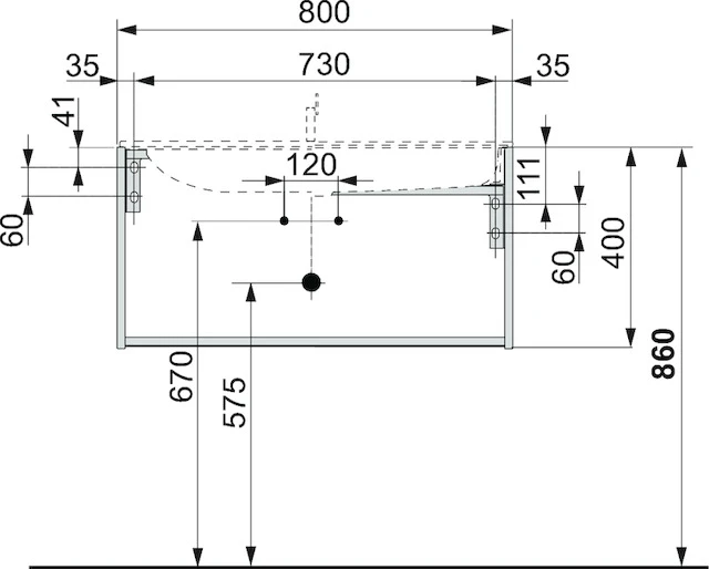 32961300000 PLAN Тумба под умывальник 800x490x400 мм белый, фото 2