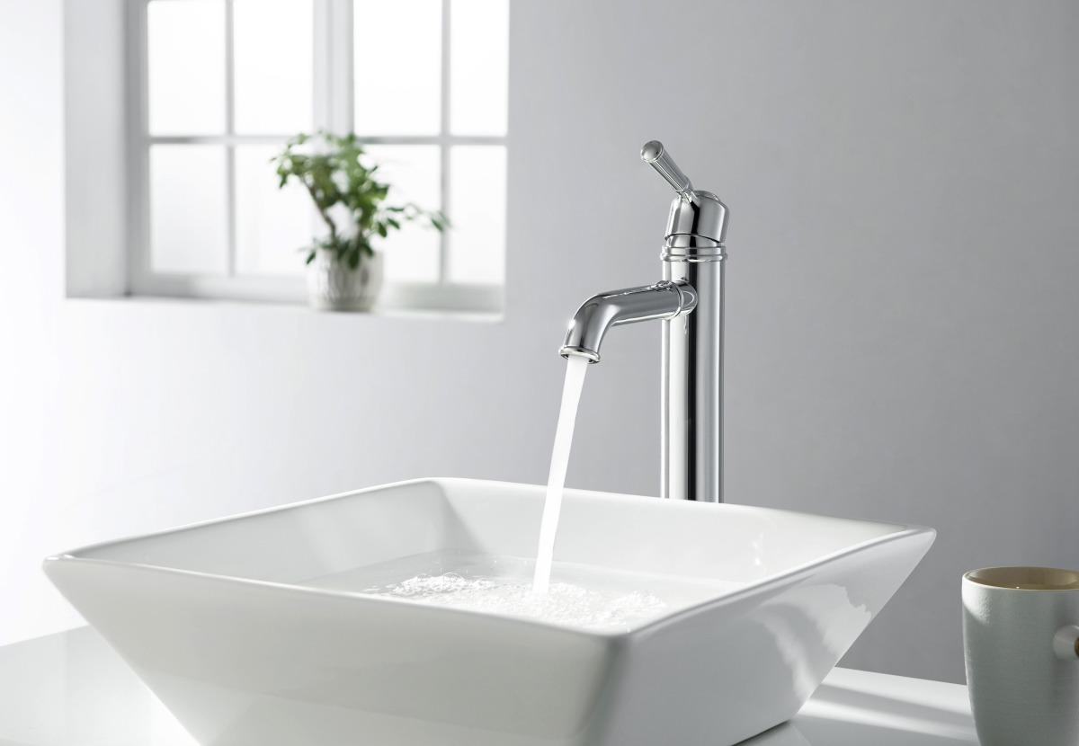 AQ1504CR КЛАССИК смеситель для раковины высокий 235, без донного клапана, фото 5