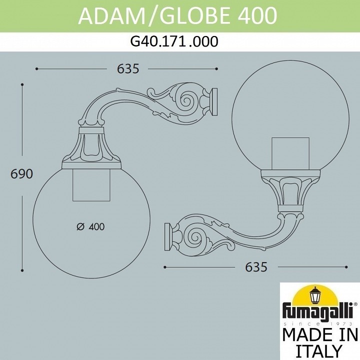 Светильник на штанге Fumagalli Globe 400 G40.171.000.AYE27, фото 4