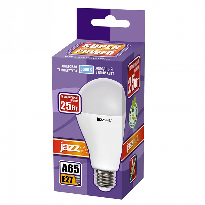 Лампа светодиодная Jazzway  E27 25Вт 5000K PLED- SP A65 25w 5000K E27, фото 2