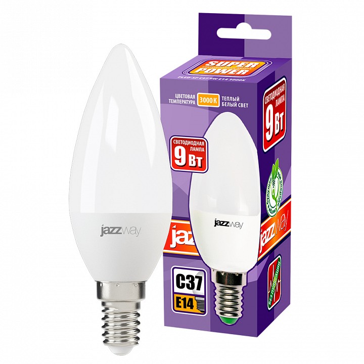 Лампа светодиодная Jazzway E14 9Вт 3000K PLED-SP C37 9w E14 3000K, фото 3