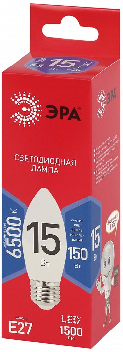 Лампа светодиодная Эра E27 15Вт 6500K LED B35-15W-865-E27 R, фото 3
