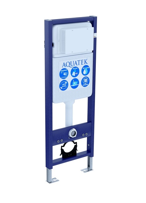 INS-0000017 Aquatek Инсталляция для подвесного унитаза узкая Aquatek Standart 37, 1130*370*150 мм, +звукоизоляционная прокладка, фото 2