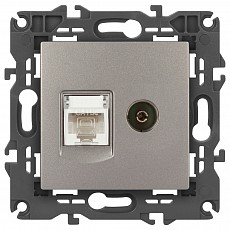 ТВ-розетка и розетка Ethernet RJ-45 без рамки Эра Эра Elegance 14-3110-16, фото 1