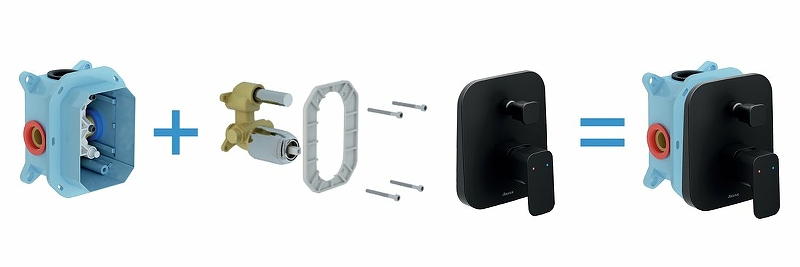 Смеситель настенный с переключателем TD F 065.20 для R-box черный, фото 5