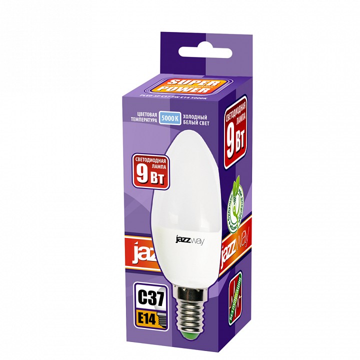 Лампа светодиодная Jazzway E14 9Вт 5000K PLED-SP C37 9w E14 5000K, фото 2