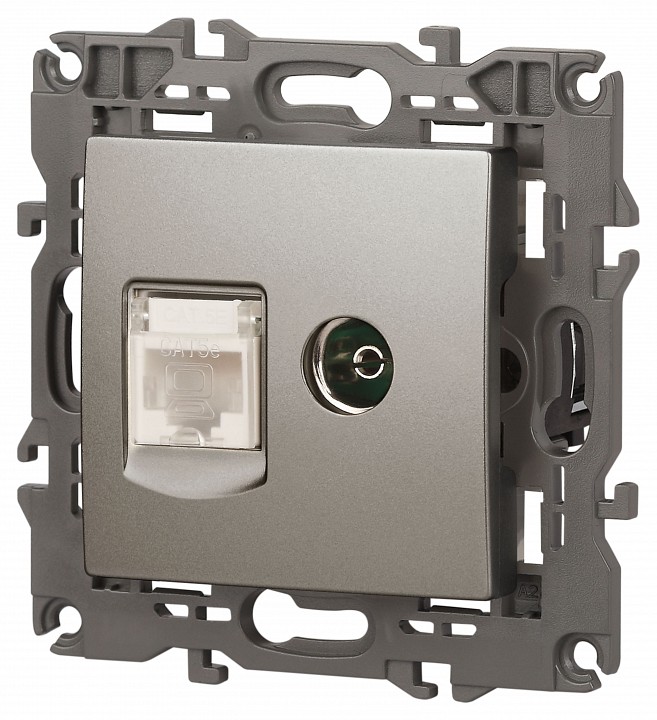 ТВ-розетка и розетка Ethernet RJ-45 без рамки Эра Эра Elegance 14-3110-16, фото 4