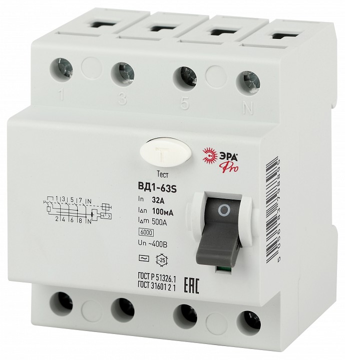 Устройство защитного отключения 4P Эра ВД1-63S NO-902-154, фото 1