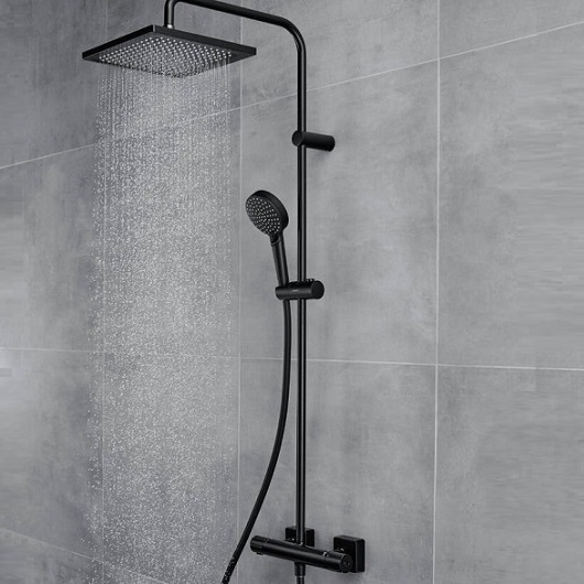 26427670 HG Vernis Shape Showerpipe 240 термостатическая душевая система матовый черный, фото 4