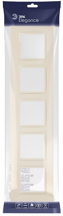 Рамка на 5 постов Эра Эра Elegance 14-5015-02, фото 4