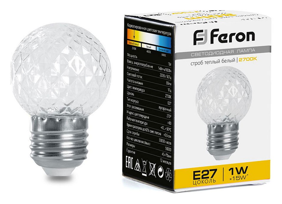 Лампа светодиодная Feron LB-377 E27 1Вт 2700K 38208, фото 4