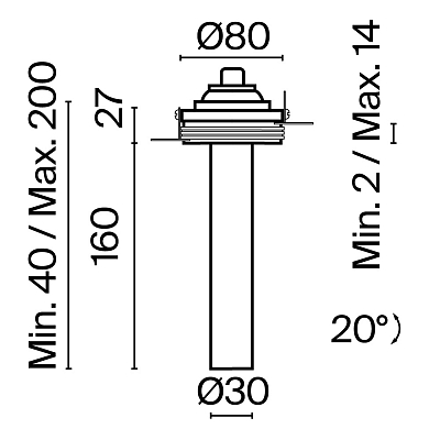 Встраиваемый светильник Technical C140TRS-L200-7W3K-W, фото 1