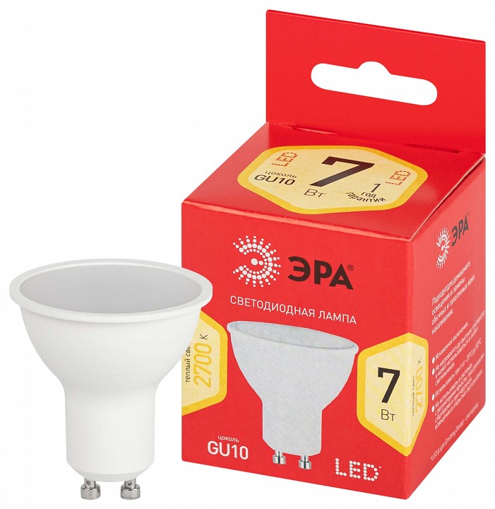 Лампа светодиодная Эра GU10 7Вт 2700K LED MR16-7W-827-GU10 R, фото 2
