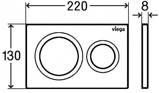 796389 Prevista Панель смыва для унитазов Visign for Style 20, пластик, матовый черный, модель 8610.1, фото 2