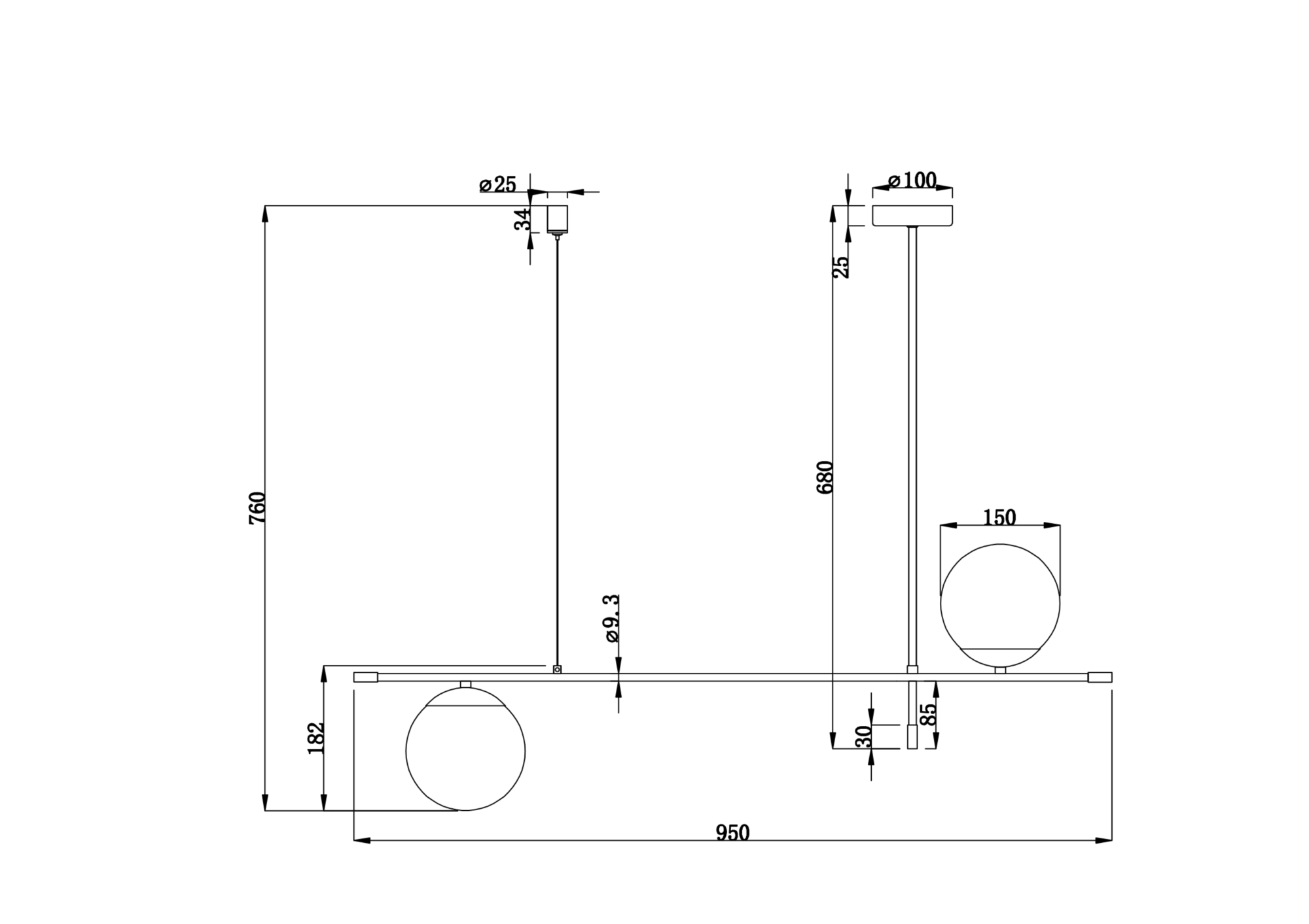 Подвесной светильник Maytoni MOD048PL-02G, фото 4