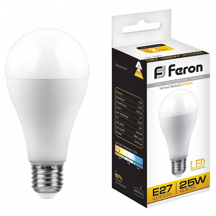 Лампа светодиодная Feron LB-100 E27 25Вт 2700K 25790, фото 2