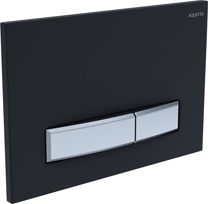KDI-0000026 (009D-1) Панель смыва Slim Черный матовый (клавиша прямоугольная, никель), фото 2
