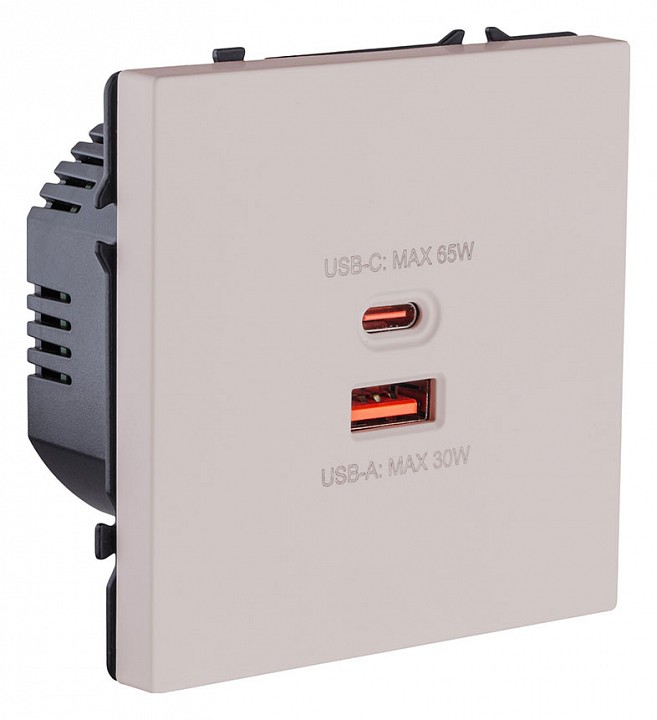 Розетка 2хUSB type A и C без рамки Kollinger Eclipse EC-024CM, фото 2
