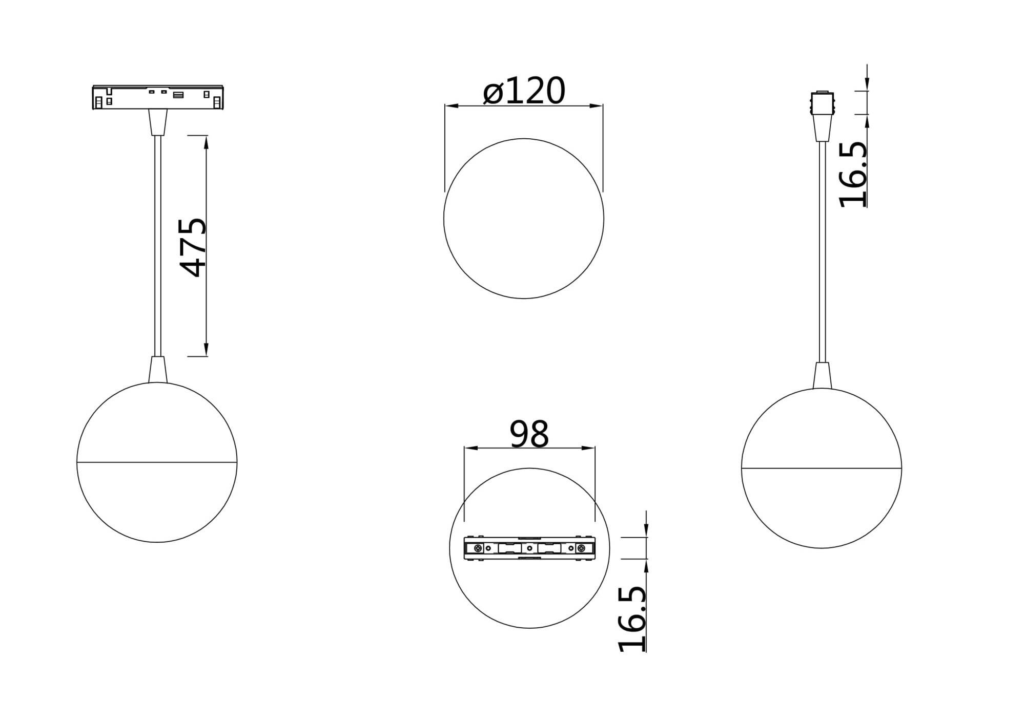 Трековый подвесной светильник Technical TR018-2-10W4K-W, фото 2