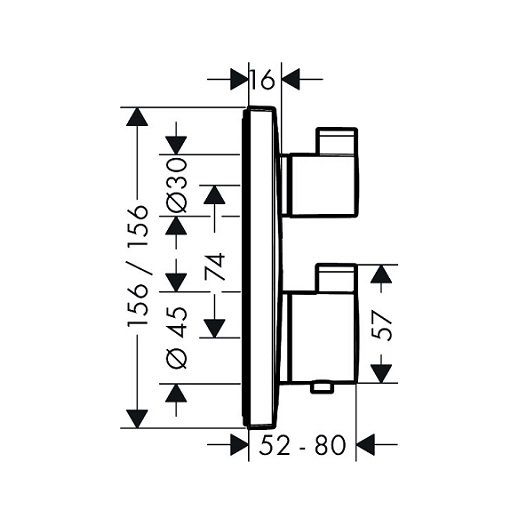 15714140S Set HG Ecostat Square термостатический смеситель для душа (15714140+01800180) шлиф.бронза, фото 5