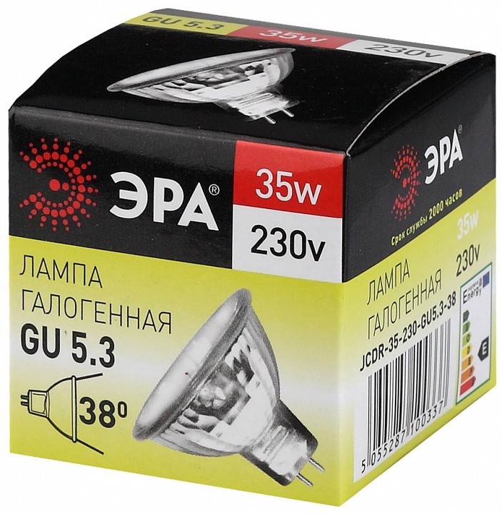Лампа галогеновая Эра  GU5.3 35Вт 3000K GU5.3-JCDR (MR16) -35W-230V-CL, фото 4
