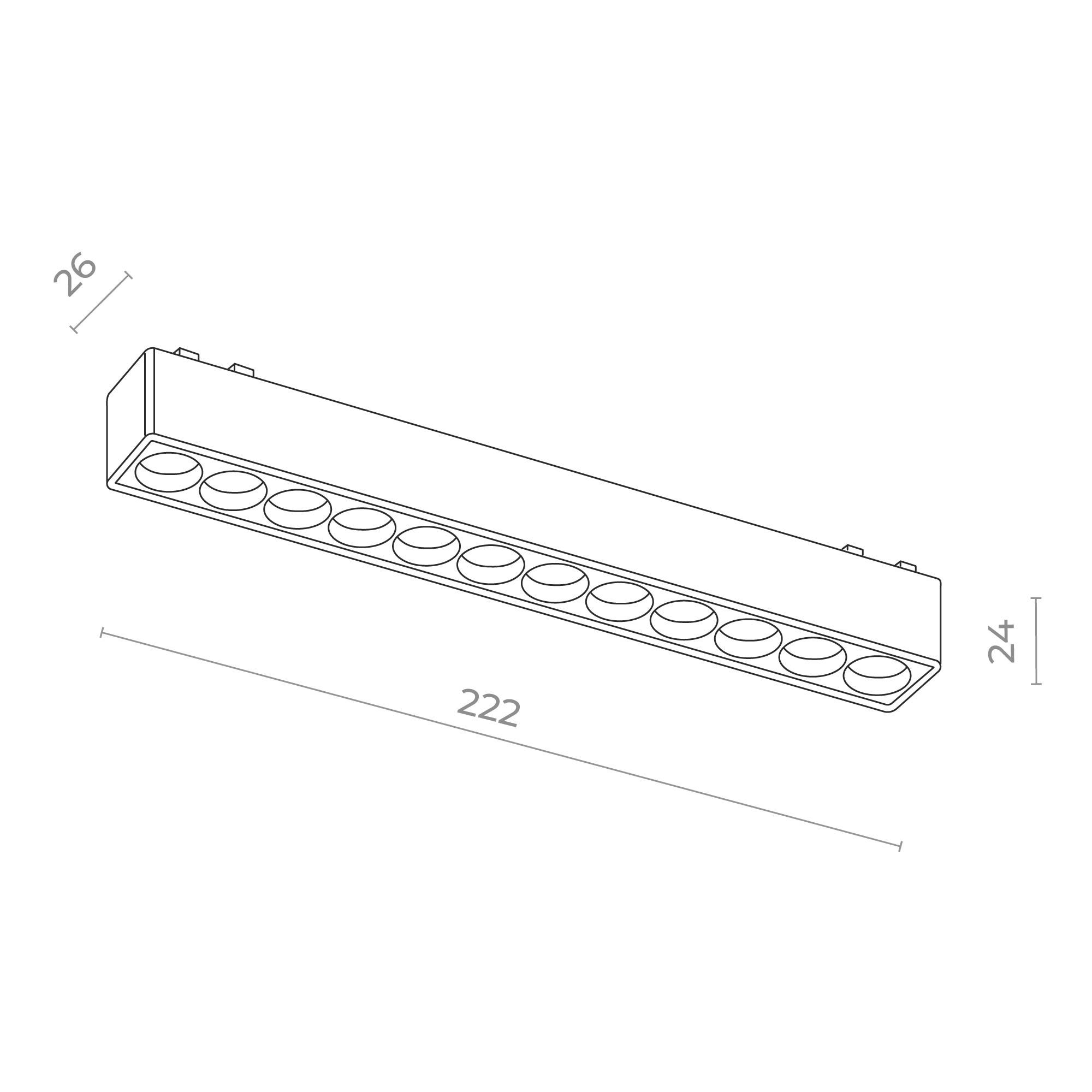 ST673.436.12 Магнитный трековый светильник Черный LED 1*12W 3000K 710Lm Ra>90 36° IP20 L230xW26xH24 СКАЙФЛЕТ, фото 2