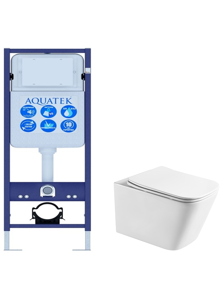 SET AQUATEK ЛИБРА T-INS17 (рама AQUATEK Standard INS-0000017(без клавиши и крепежа)+унитаз ЛИБРА AQ1505T-00 с тонким сиденьем soft-close TORNADO), фото 1