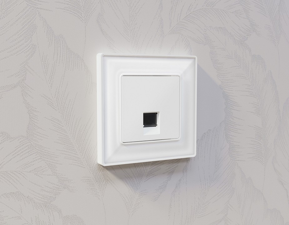 Розетка Ethernet RJ-45 и со шторками, без рамки Ambrella Volt ALFA MA132005, фото 2