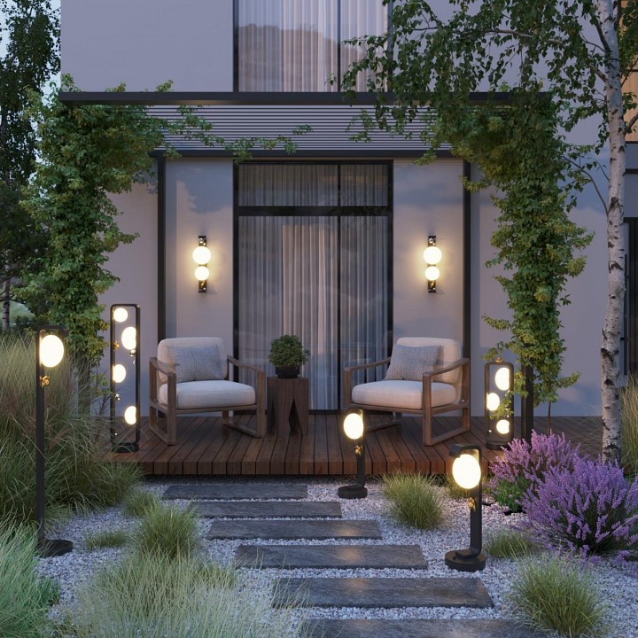 Наземный высокий светильник Odeon Light NATURE 5434/4FB, фото 5