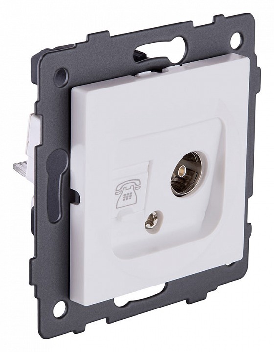 Розетка двойная RJ-11 и Ethernet RJ-45, без рамки Kollinger  REA-013WM, фото 2