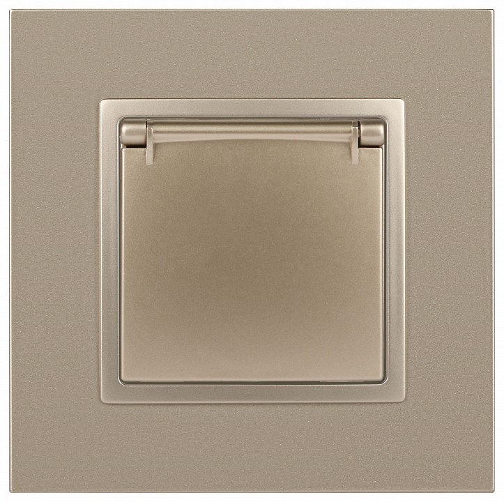 Розетка с заземлением и со шторкой, без рамки с крышкой Эра Эра Elegance 14-2103-04, фото 3