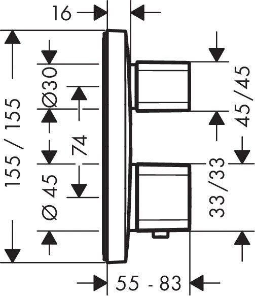 15707000S Set HG Ecostat E термостатический смеситель для душа (15707000+01800180), фото 4