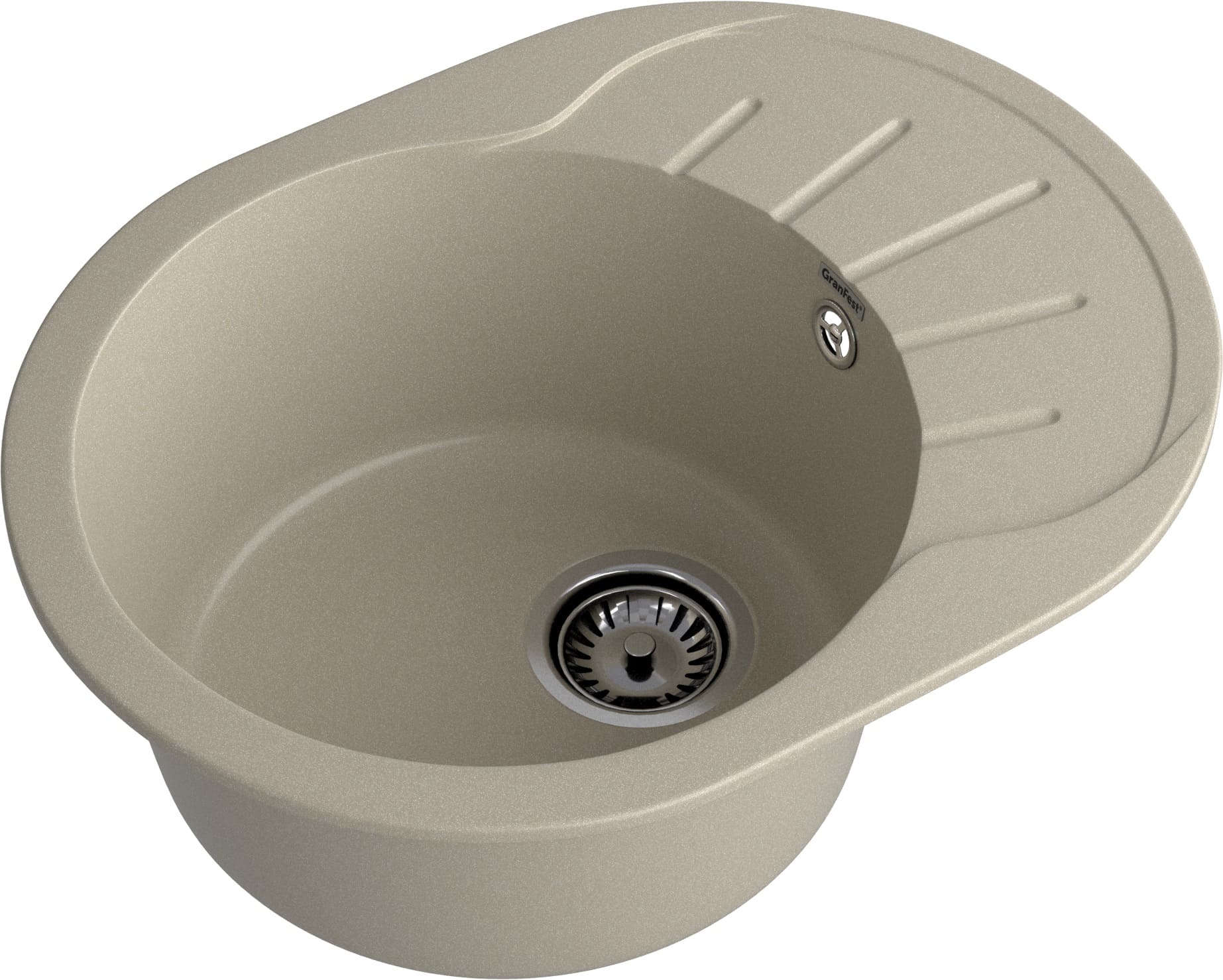 GRANFEST Мойка композит RONDO GF-R--580L чаша с крылом 579*445мм топаз арт.GF-, фото 2