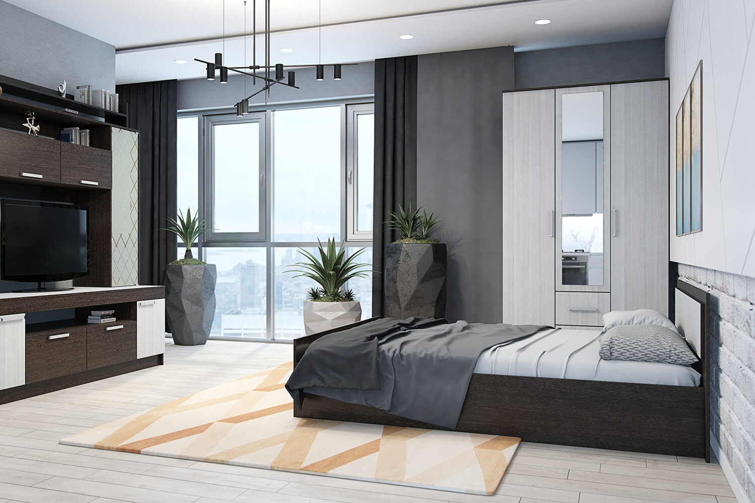 Кровать 90х200 с проложками ДСП Фиеста LIGHT, венге / лоредо, фото 3