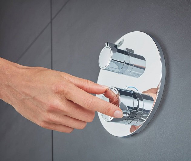24076000 Grohtherm Термостат Смесители для душа с переключателем на 2 положения ванна-душ, круглая розетка, хром, фото 4