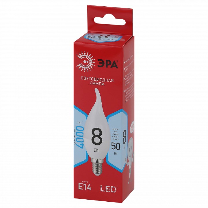 Лампа светодиодная Эра E14 8Вт 4000K LED BXS-8W-840-E14 R, фото 4