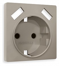 Накладка для розетки с заземлением и со шторками и 2хUSB type A Ambrella Volt ALFA AP3690