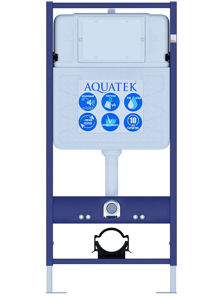 SET AQUATEK КЛАССИК-074 4в1 (рама AQUATEK Standard INS-0000012 +крепеж KKI-0000002+кнопкаKDI-0000074+унитаз КЛАССИК AQ1111-00 с крышкой), фото 2