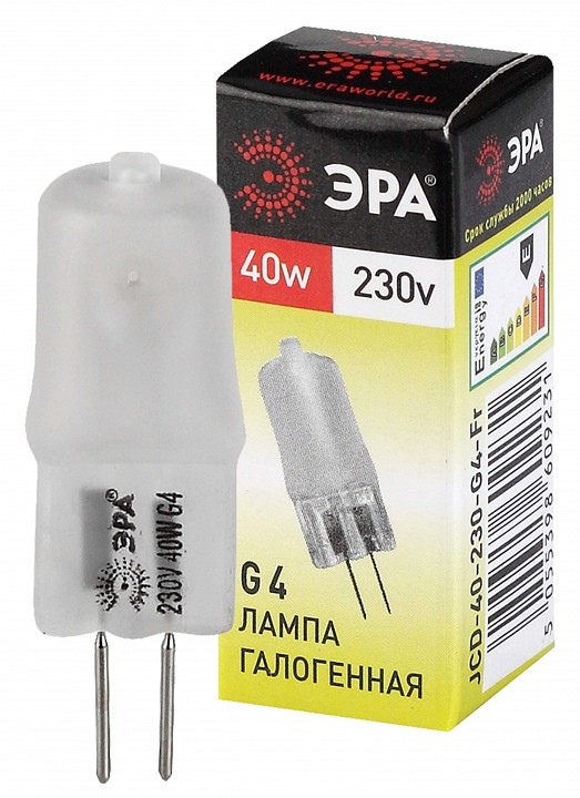 Лампа галогеновая Эра  G4 40Вт 3000K G4-JCD-40W-230V-FR, фото 2