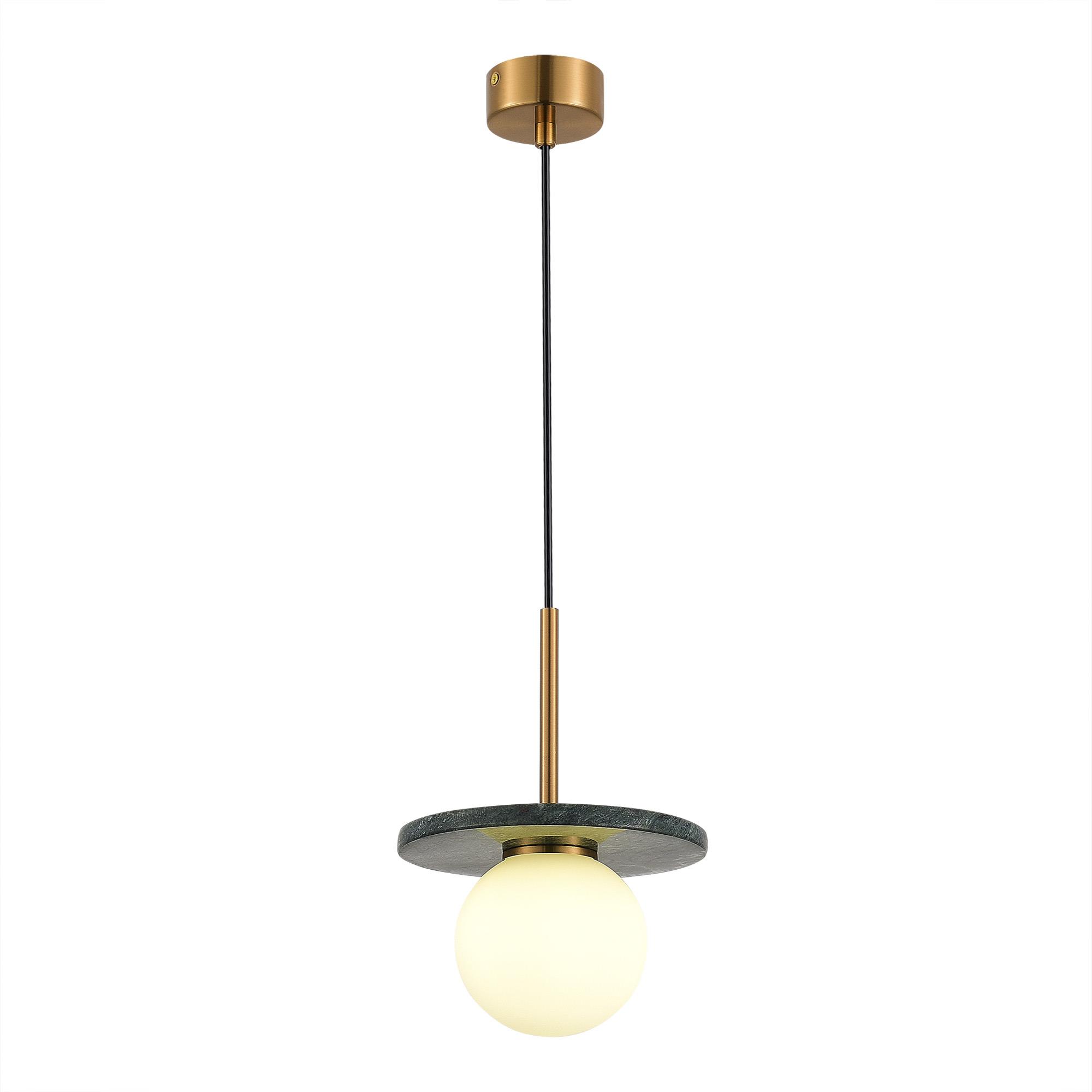 SL1191.363.01 Светильник подвесной ST-Luce Латунь/Латунь, Зеленый G9 LED 1*5W 4000K НЕБУЛА, фото 1