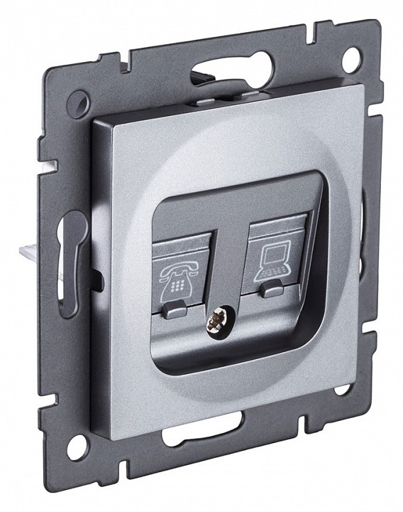 Розетка двойная RJ-11 и Ethernet RJ-45, без рамки Kollinger  REA-011GY, фото 2