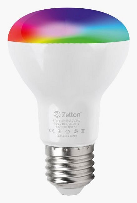 Лампа светодиодная с управлением через Wi-Fi Zetton Smart Wi-Fi Bulb E27 8Вт 6500K ZTSHLBRGBCWE274RU, фото 3