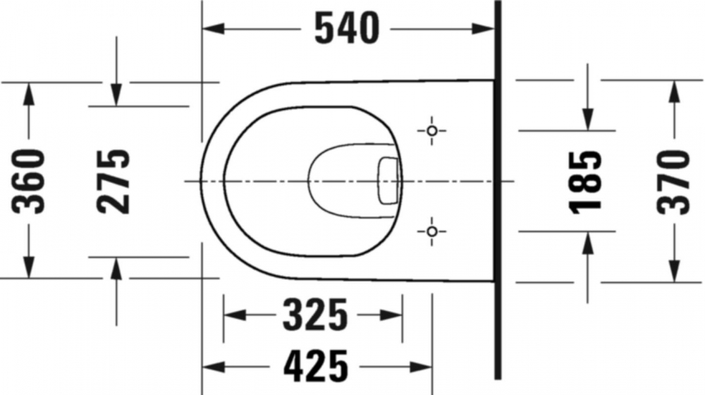 2577090000 D-NEO Унитаз подвесной 370 x 540 mm, Rimless, крепёж, фото 2