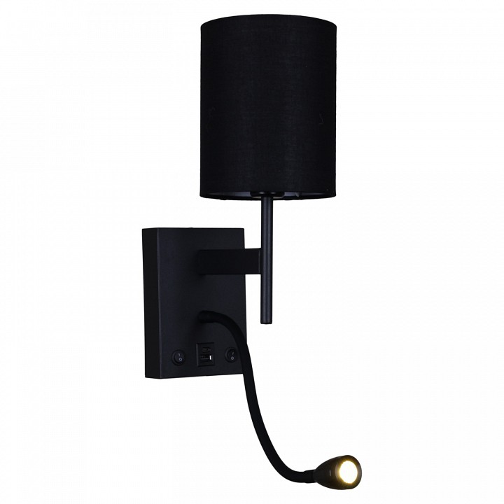 Бра с подсветкой Reluce 86210 86210-9.2-001KT LED3W+E14 BK, фото 5